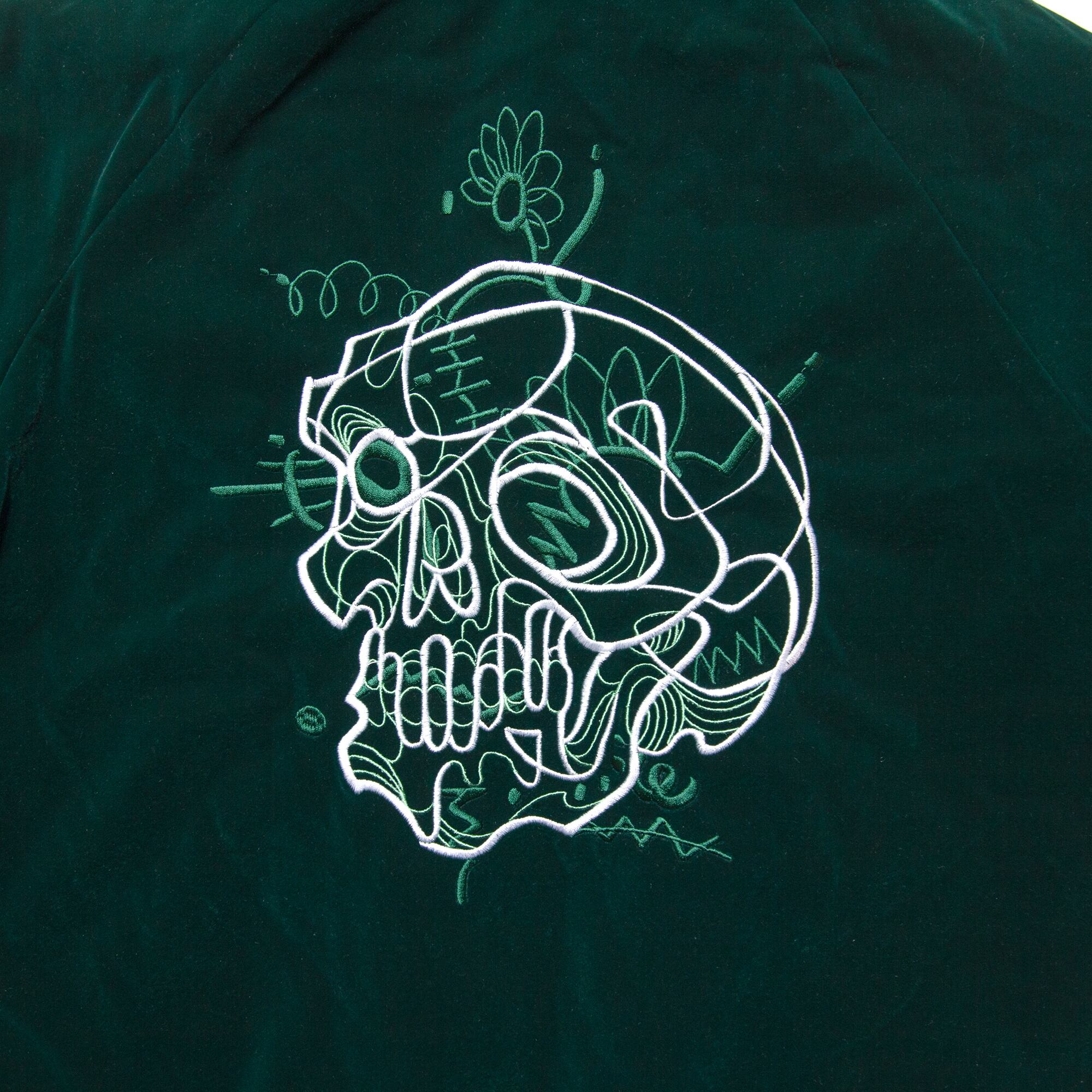 HAIGHT/New School Skull Velour Jacket/ブルゾン/XL/レーヨン/GRN