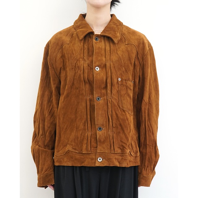 [ Professor.E ](プロフェッサーイー) 26FW-PE-JKT-16 Suede Trucker JKT (Brown)