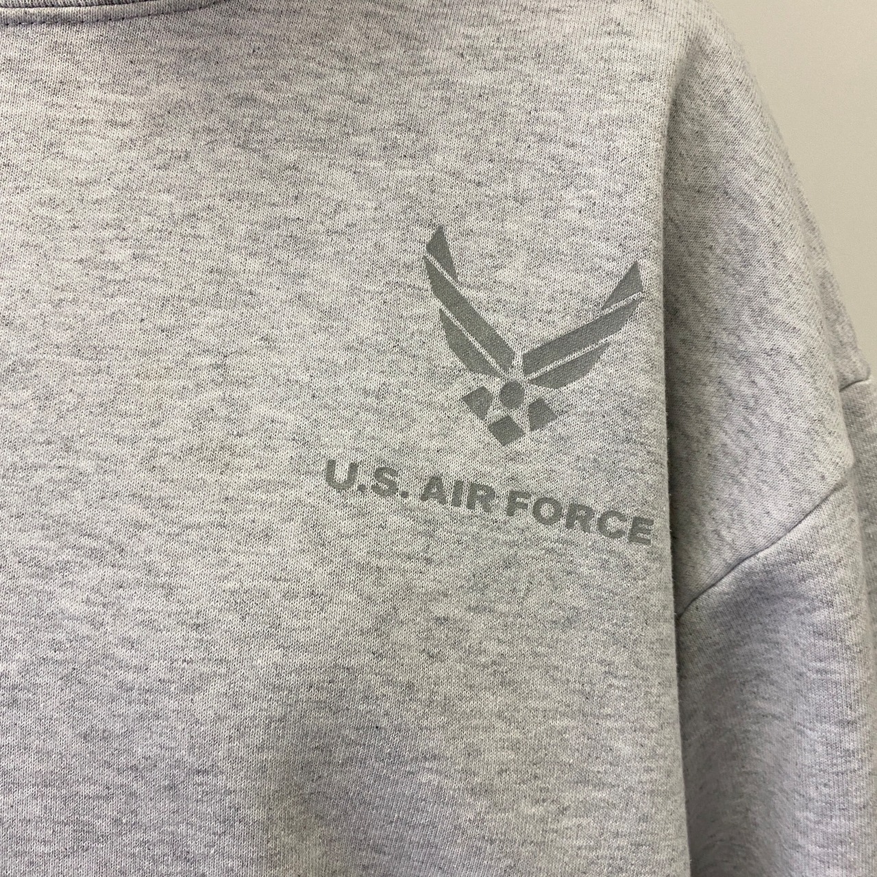 USA製 U.S.AIR FORCE 胸ロゴ バックプリント スウェットシャツ メンズL 