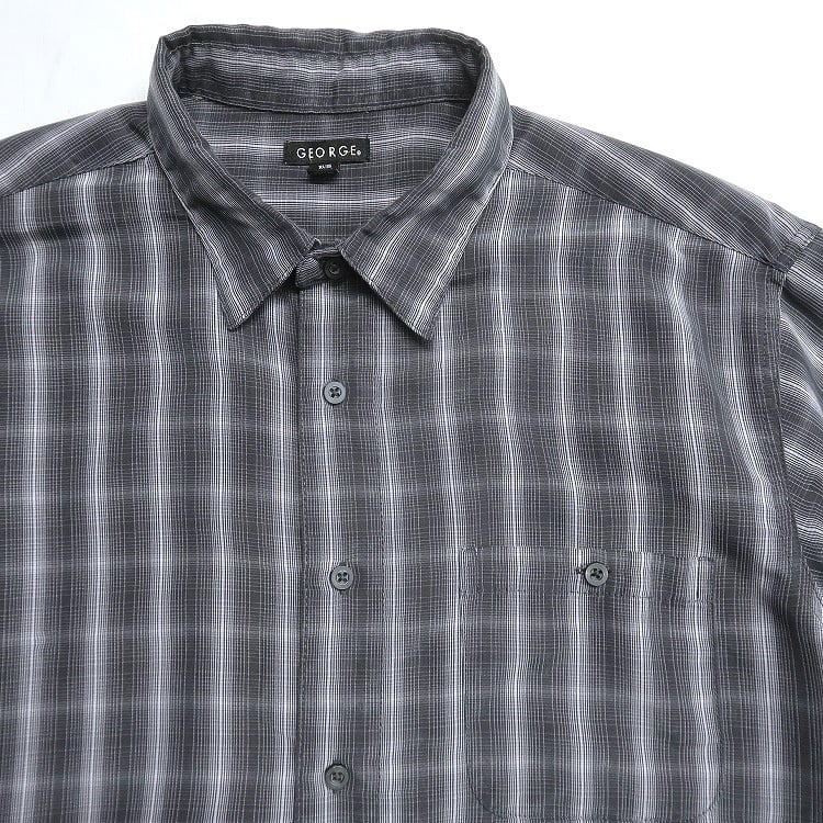 古着 GEORGE 半袖シャツ ボックスシャツ チェック 表記：XL gd406215n
