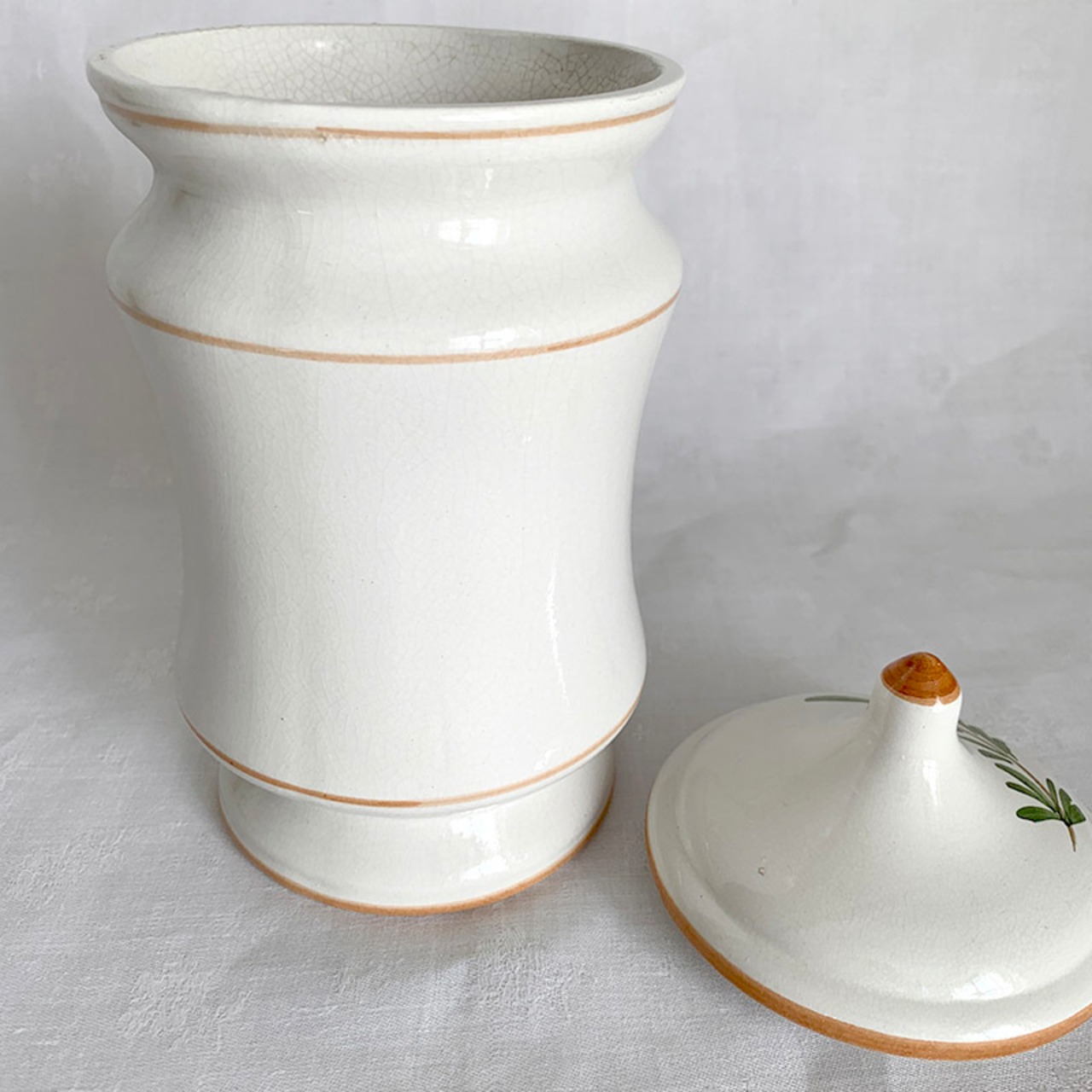 蓋付き壺　お花のポット・陶器キャニスター　コーヒー豆入れ 12twcp5