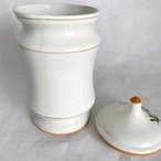 蓋付き壺　お花のポット・陶器キャニスター　コーヒー豆入れ 12twcp5