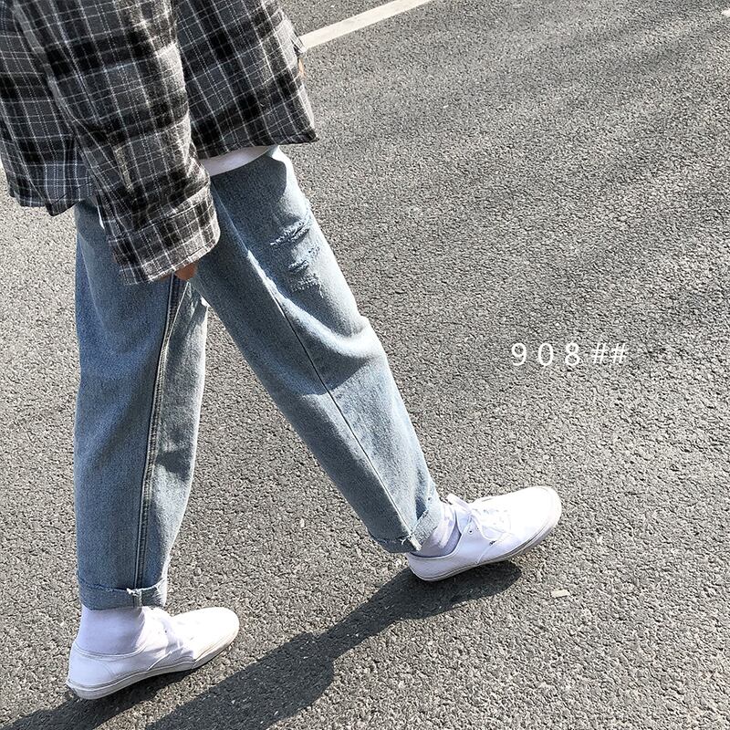 全1色 デニム パンツ ストレート カジュアル 無地 おしゃれ