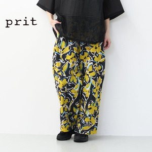 prit [プリット] 60/1ローンタフボタニカルプリントワイドパンツ [P72615] リラックスパンツ・コットンナイロン・LADY'S [2026SS]