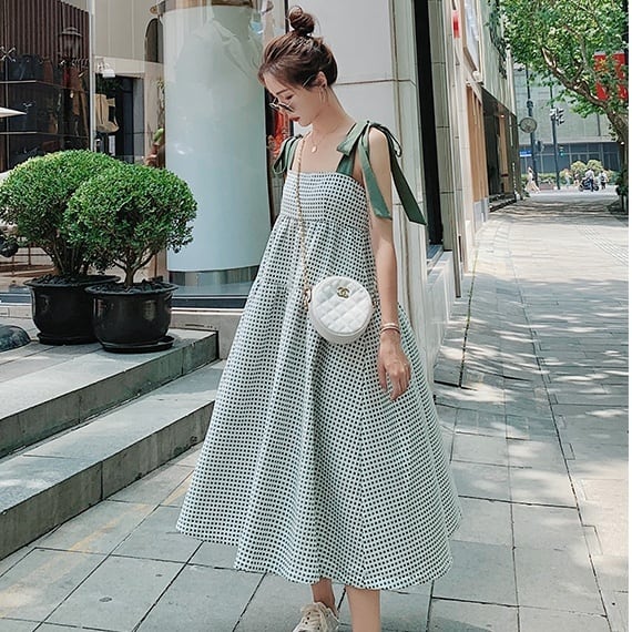 ワンピース ミドル丈 袖あり 長袖 タートルネック Aライン かわいい