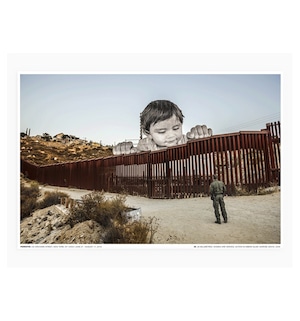 JR - Giants, Kikito and the border patrol, Tecate, Mexico-USA