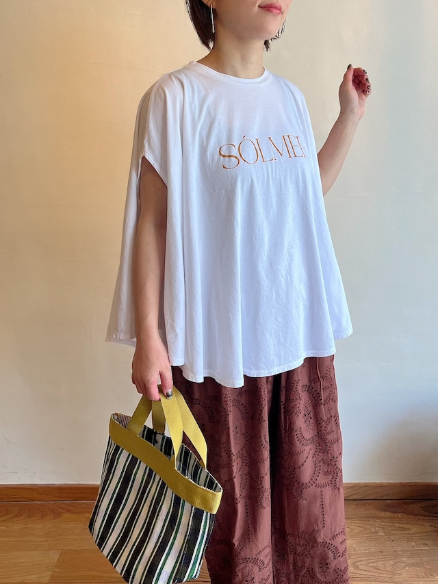 MICA&DEAL / 接触冷感-"SOLMER"ロゴフレアスリーブT-shirt