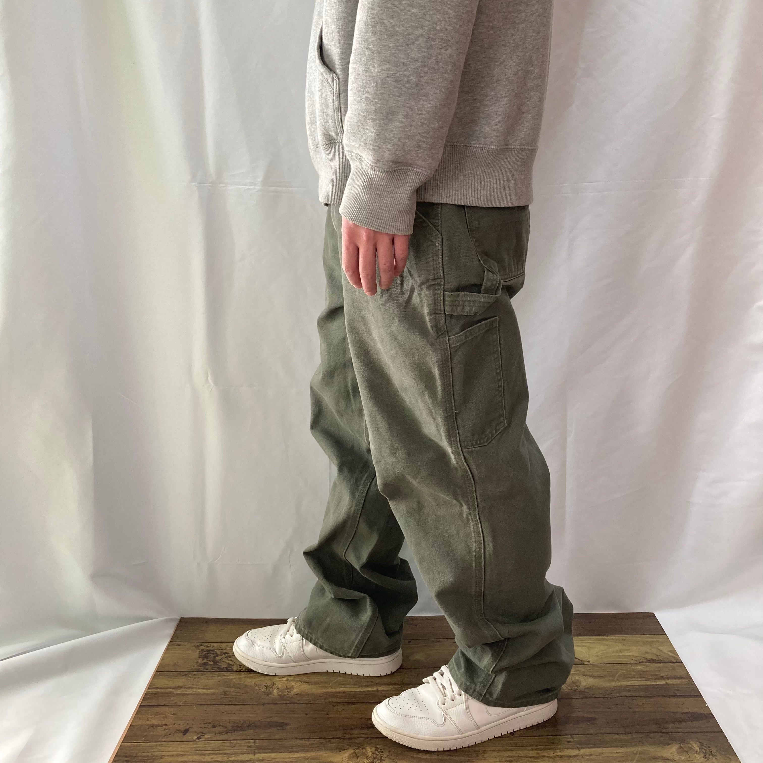 【carhartt】Duck Painter Pants W34×32 カーハート ペインターパンツ ワークパンツ カーキ ダック地 ゆるだぼ  ビッグシルエット アメリカ USA 古着