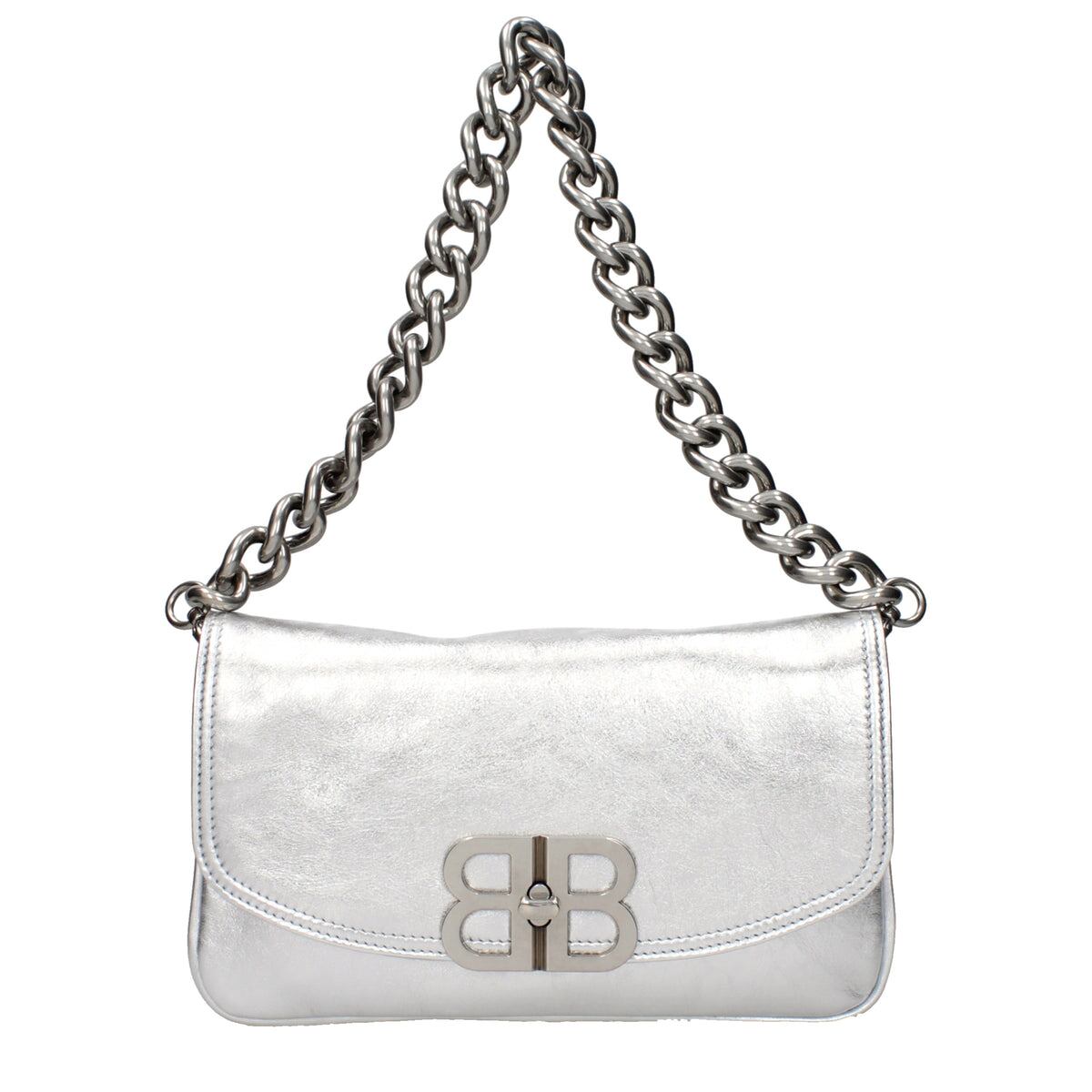 【新品】BALENCIAGA バレンシアガ レディース ハンドバッグ レザー シルバー 7485982AA1Q8110