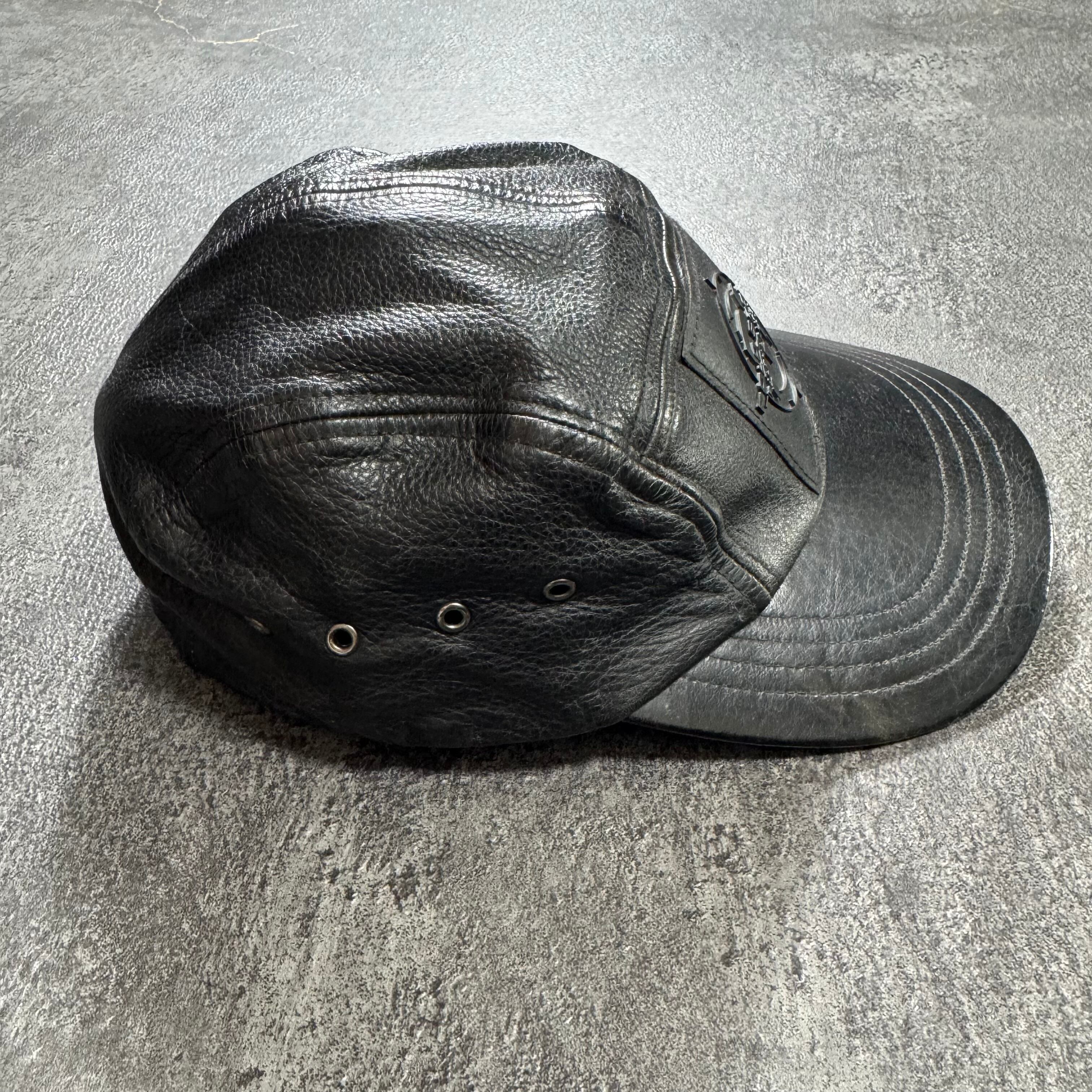 90s POLO SPORT Black Leather Cap ポロスポーツ レザーキャップ