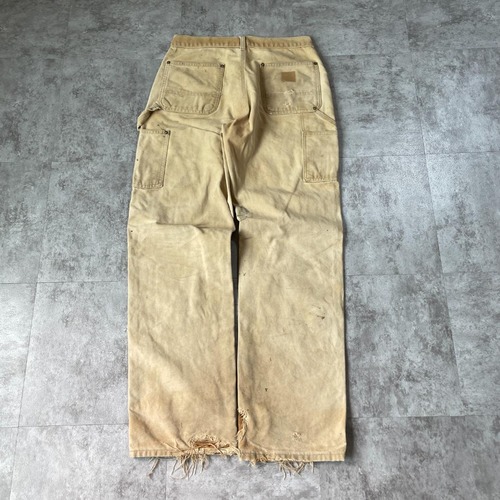 90s USA製 ブラウン ダブルニー Carhartt B01 30×32 詳細写真12