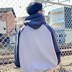 ChahChah CC THREE TONE HOODIE / SAXE
