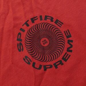 supreme spitfire classic swirl tee赤m red