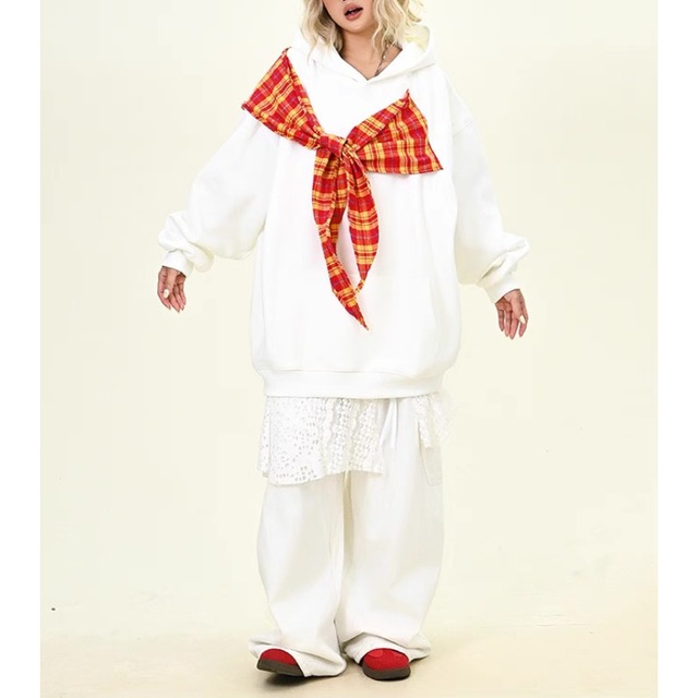 color scarf design hoodie　カラースカーフデザインフーディー　J1520