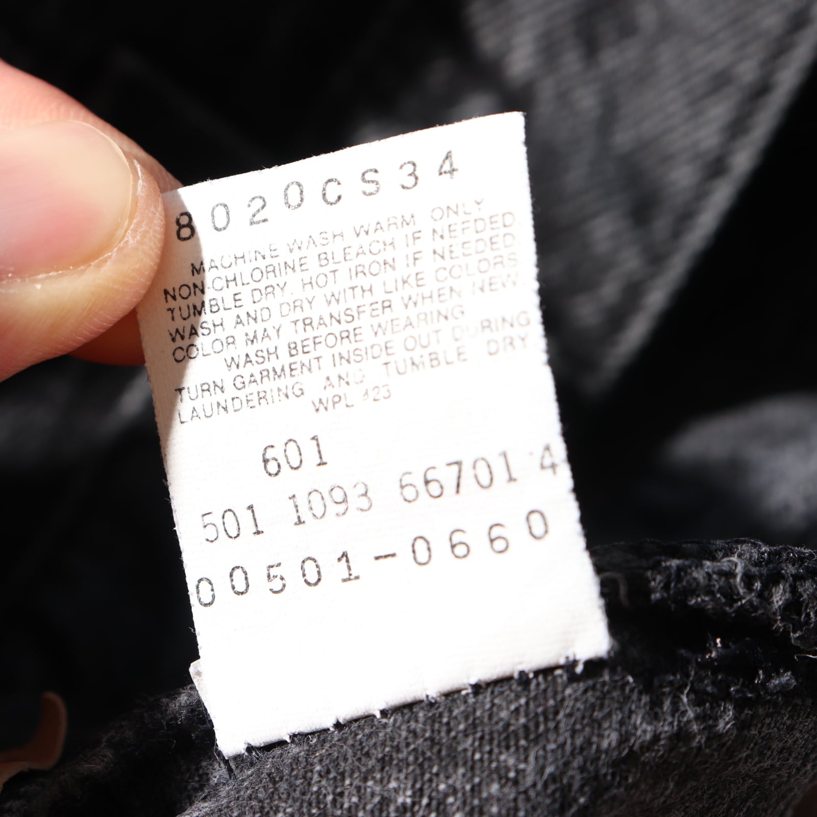 美品 36×30 裾上げ済 Levi's 501 USA 93年 サルファーブラック デニム