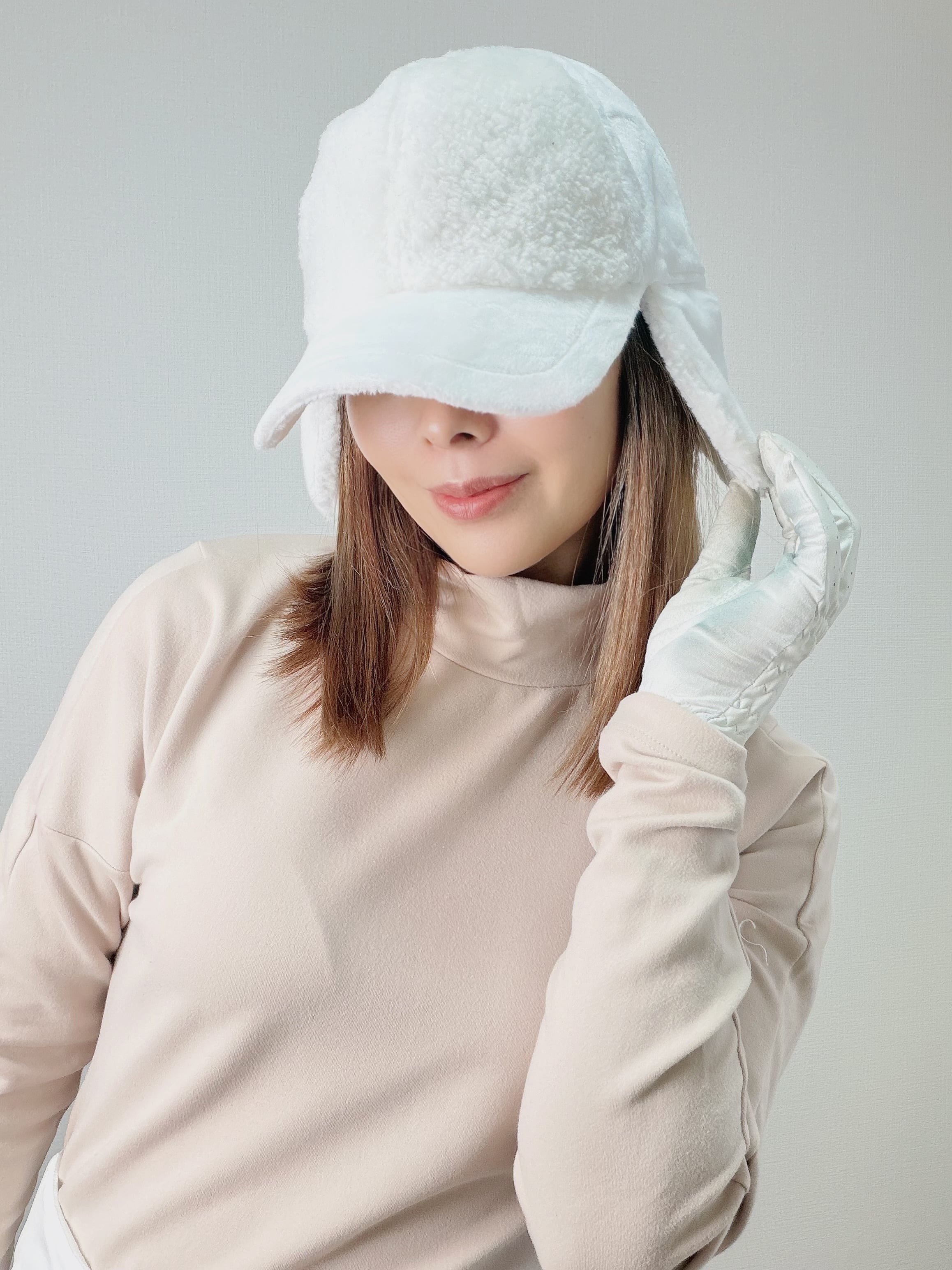 ✳︎即納✳︎Winter Sherpa Golf Cap（White / Black） | cerva