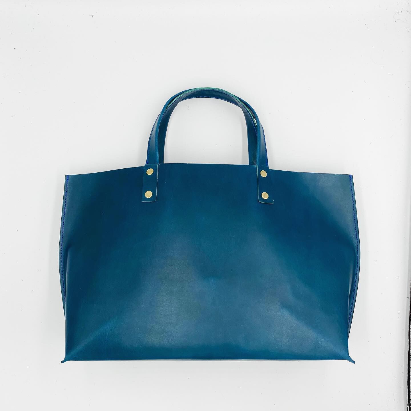 小さめトート ピーコックブルー Leather Kakei