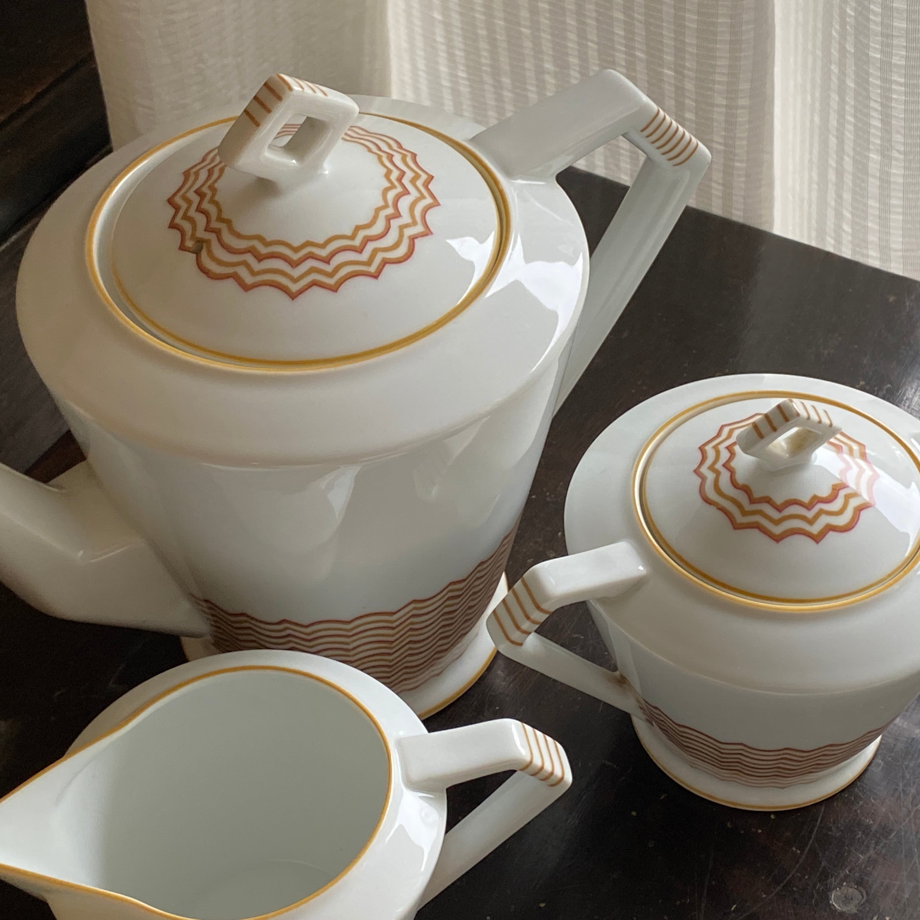 大正期　日本陶器会社　デコなコーヒーセット