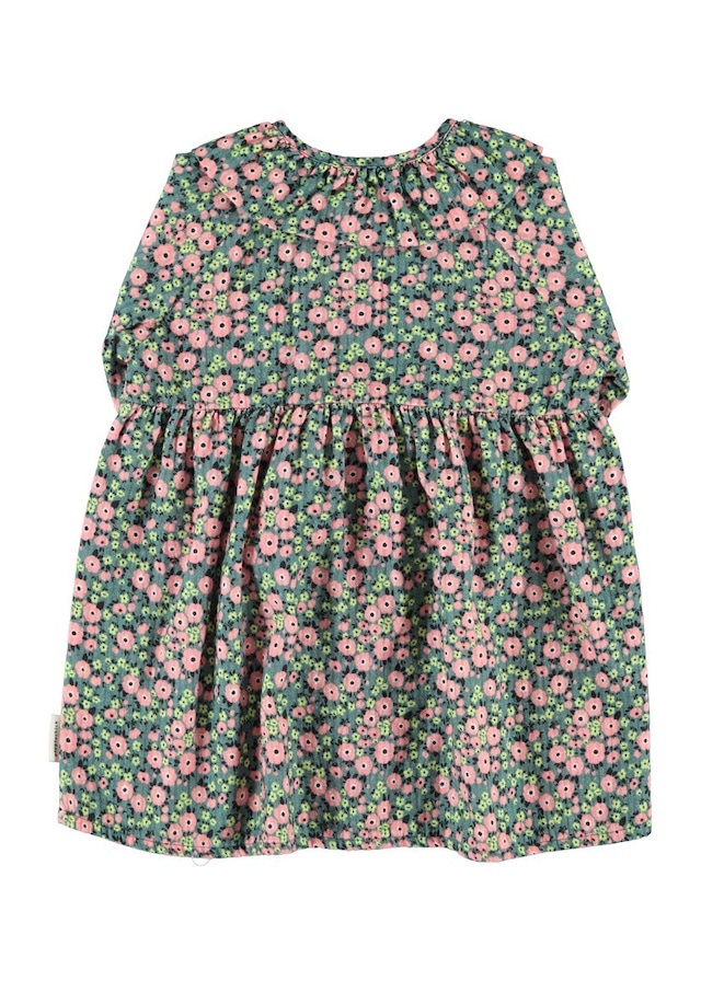 【piupiuchick】Short Dress with Multicolor Flowers / Green