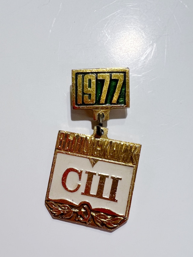 Vintage Soviet Graduation Badge 1977 – USSR Student Pin brooch
