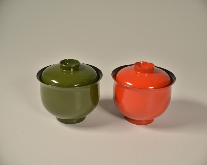 作家物 漆塗 天然木製 小椀2つ 作家物 漆塗 天然木製