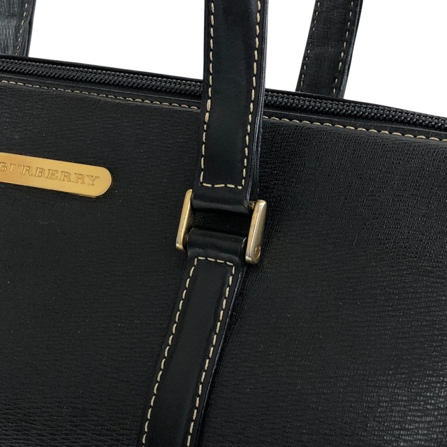 BURBERRY バーバリー ハンドバッグ ブラック ロゴプレート レザー ロールバッグ vintage ヴィンテージ オールド vmkueb