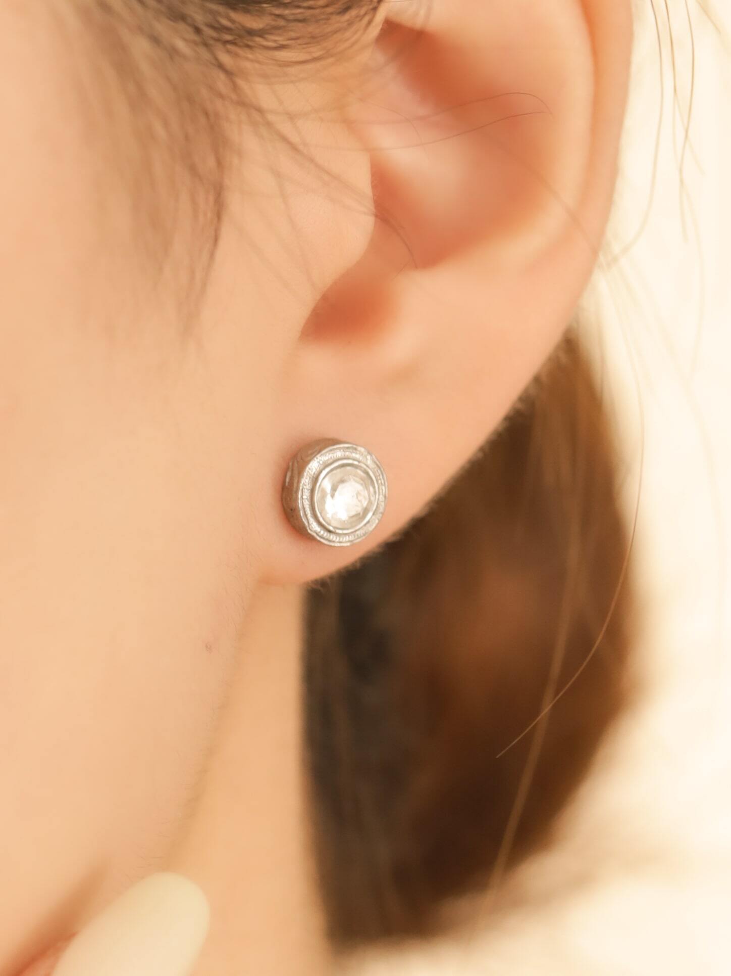 316L hawaiian zirconia round pierce（ 片耳用 ）#p10 | rani