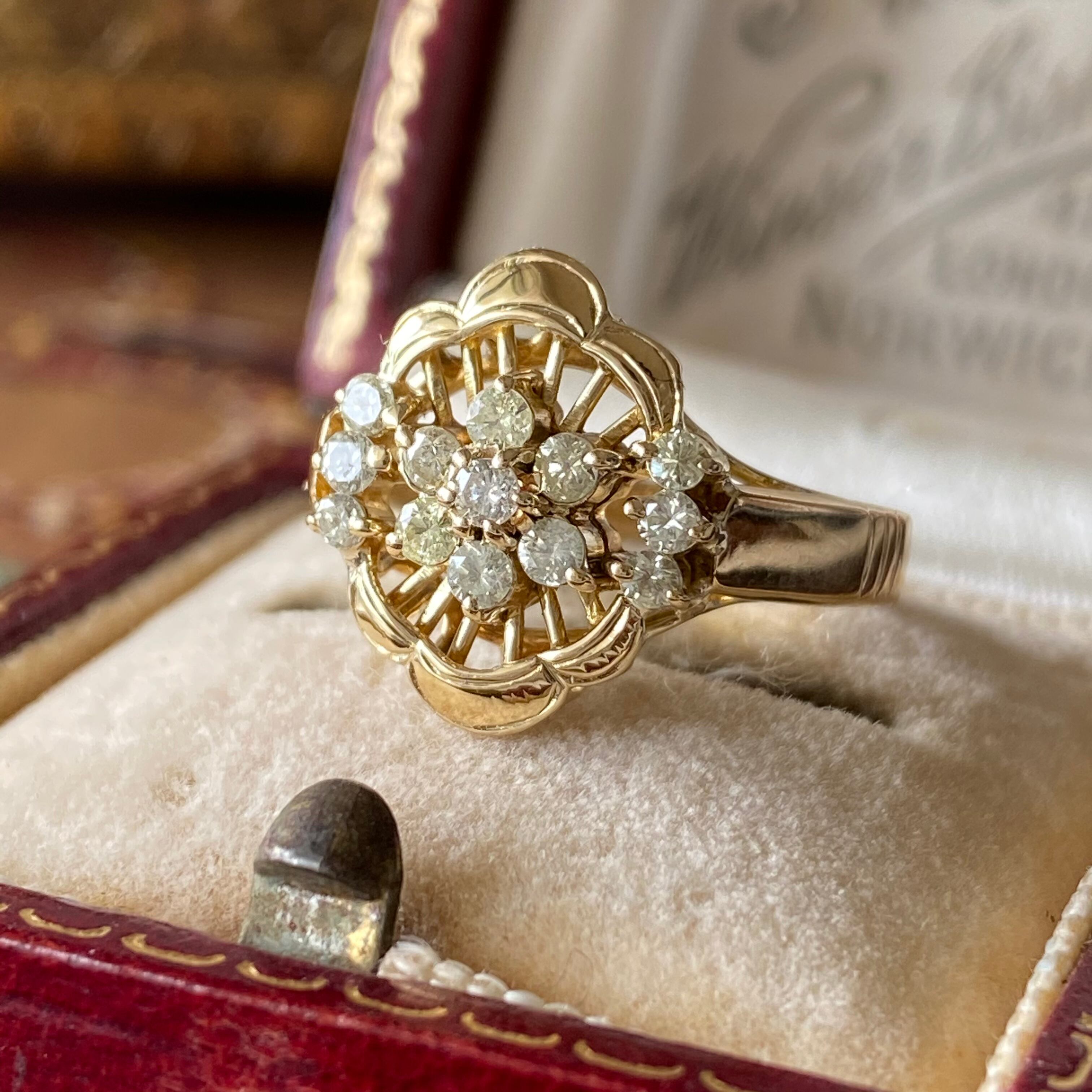 アンティーク イエローダイヤモンド フラワーリング Mico宝飾店 By Sweet Compass
