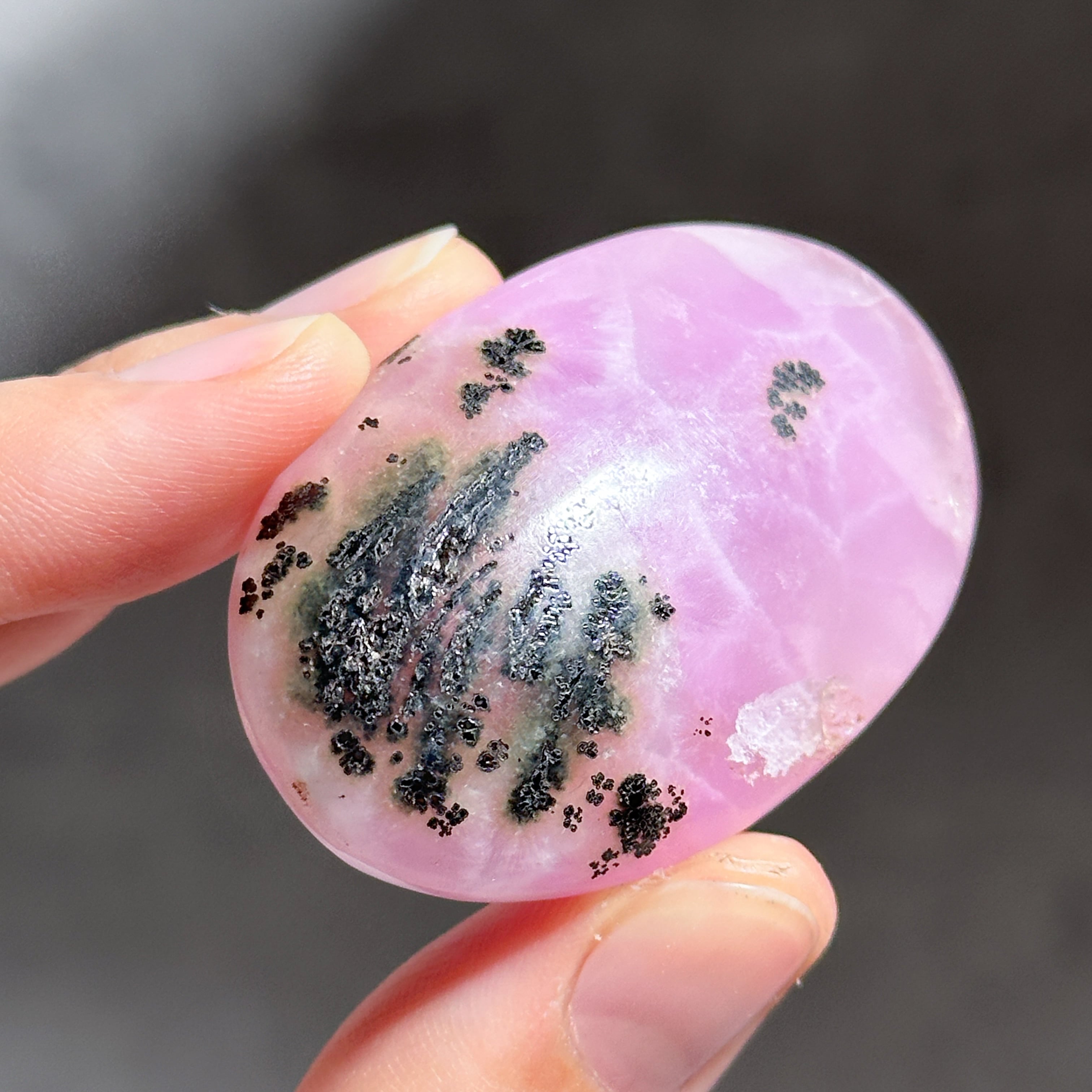 高品質】ピンクアラゴナイト パームストーン 83◇Pink Aragonite Palm