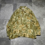 pattern rayon shirt khaki
