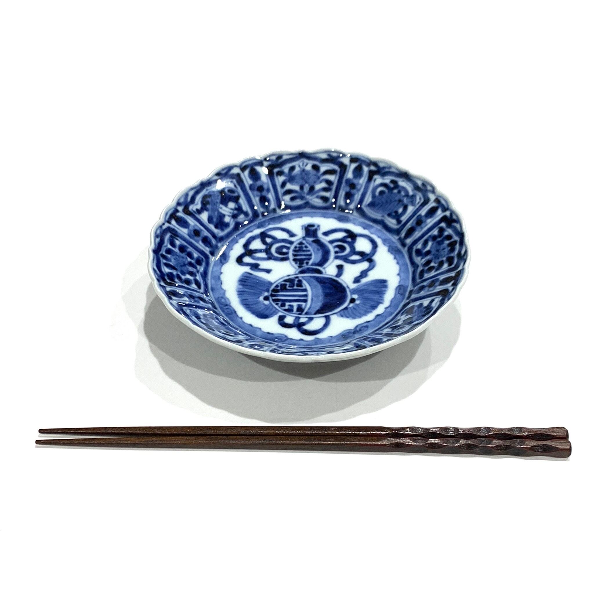 新品 岩永浩 芙蓉手草花文輪花向付 6個セット 染付 有田焼 うつわ花田 新品 岩永浩 芙蓉手草花文輪花向付 14.5cm 6個セット 染付