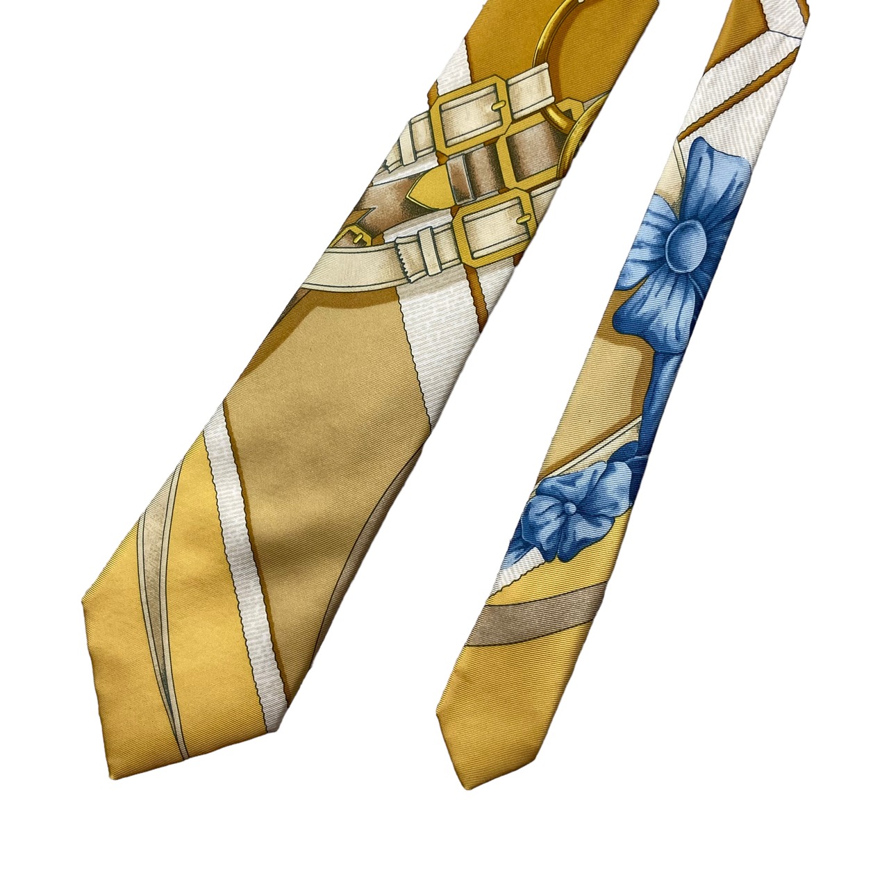 HERMES belt print silk tie