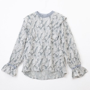 Cut jacquard blouse /light blue