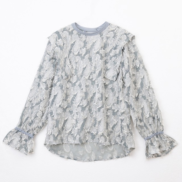 Cut jacquard blouse /light blue