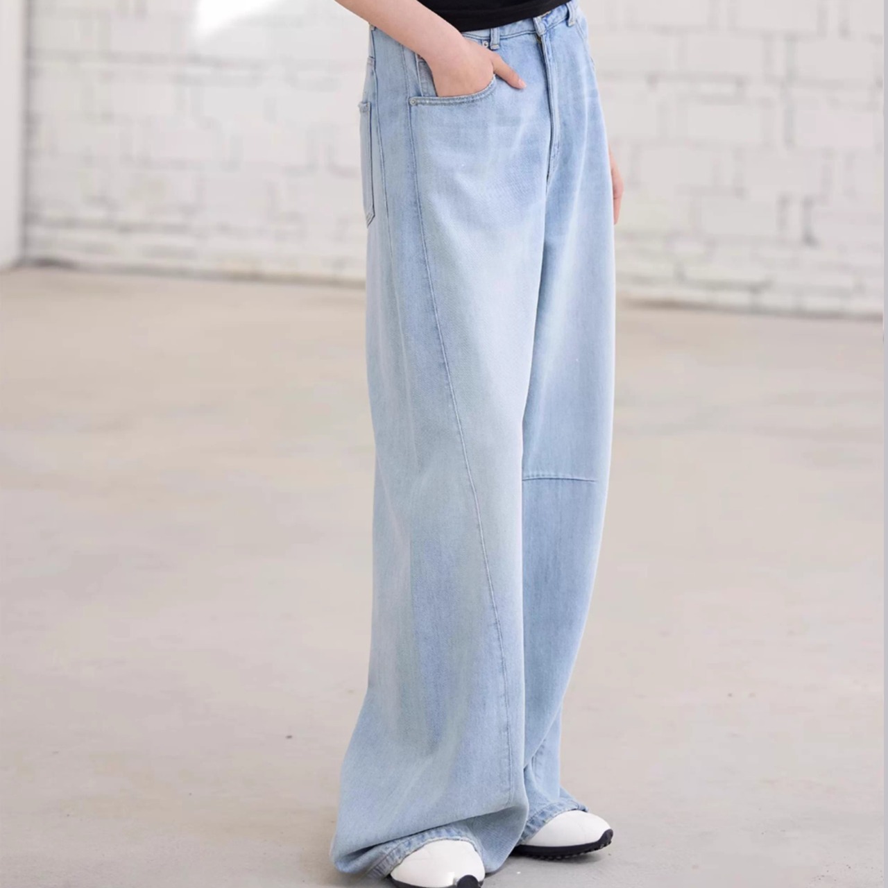 シンプル ワイド フルレングス デニムパンツ 00157・画像4