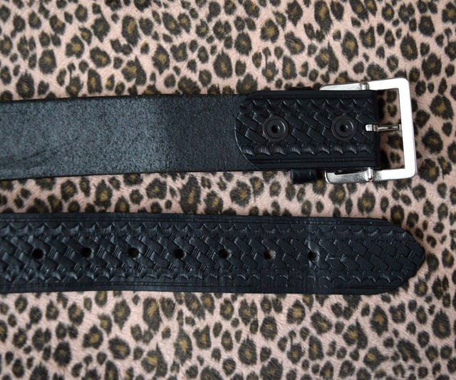 GOOD! BOSTON LEATHER BASKET WEAVE GARRISON BELT 34