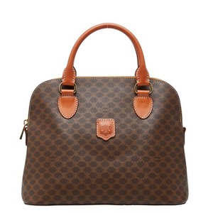 セリーヌ マカダム ハンドバッグ ブラウン PVC レザー レディース CELINE 【中古】