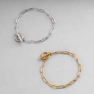 316L mantel chain bracelet  2（ gold & silver )  #b08　