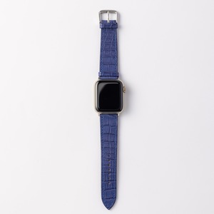 Apple Watch レザーベルト（44MM／40MM）クロコダイル／ルマンブルー×ヴォー・バレニア／ゴールド