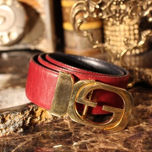 .GUCCI GG LOGO BUCKLE LEATHER BELT/グッチGGロゴバックルレザーベルト2000000068213