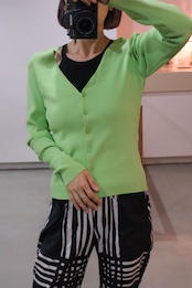 Marimekko apple green v neck cardigan