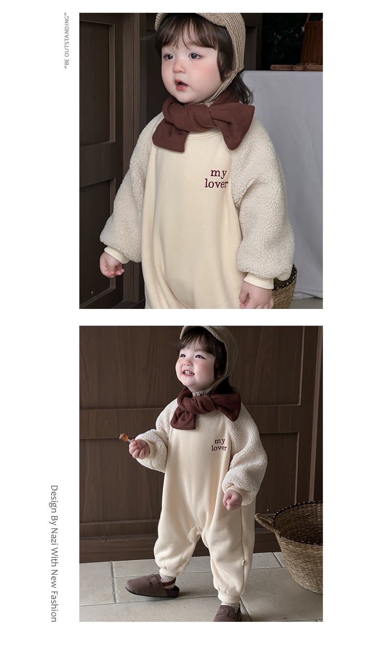 2color 裏起毛my loverカバーオール