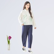 TRUBE タック入りバルーンシルエットパンツ【L~LL】ネイビー