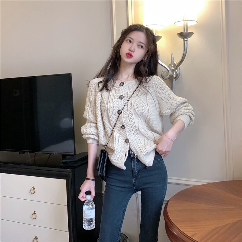 オータムウィンタールーズショートニットセーター カーディガンジャケット 秋物 冬物 ドラファッションホール58438733685