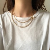 [4way］淡水パール　超 ロングネックレス［GSN011］　