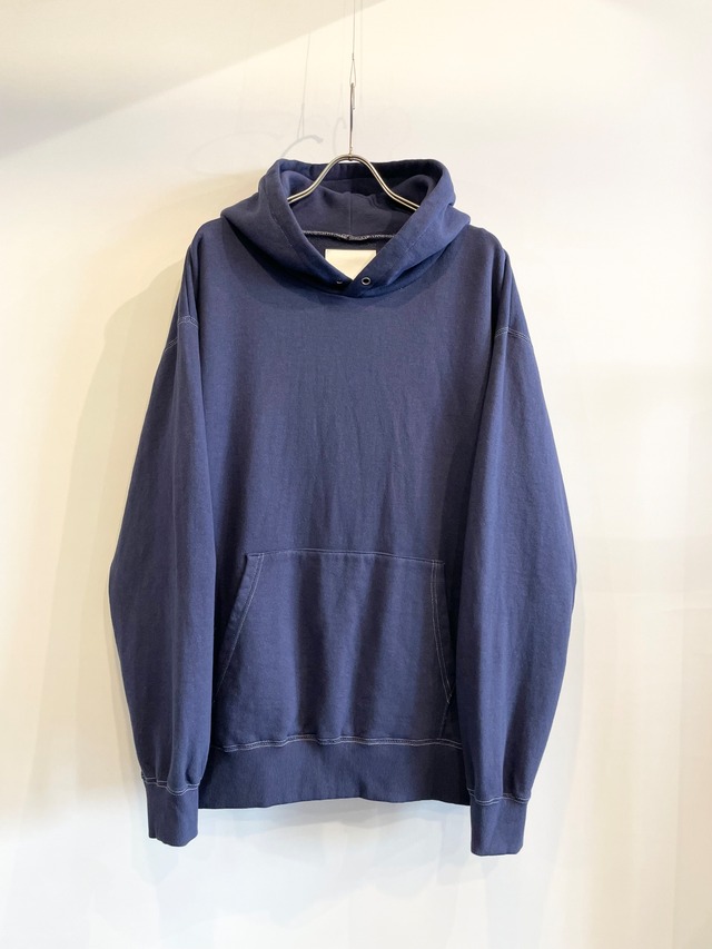 TrAnsference loose fit melange sweat hoodie - midnight garment dyed