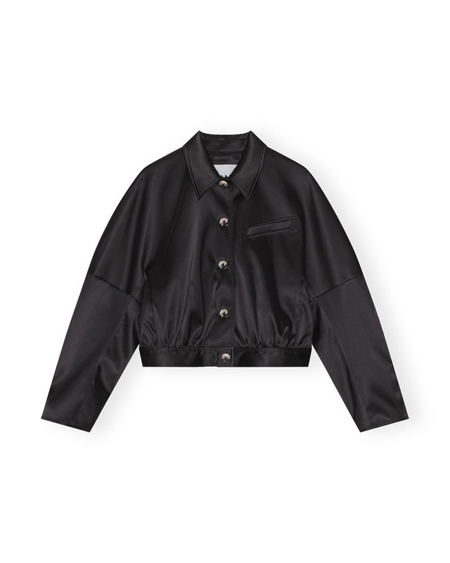 【GANNI】DOUBLE SATIN SHORT JACKET