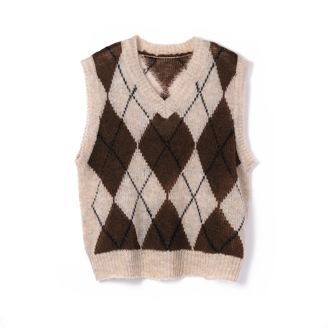 PLATEAU STUDIO 24SS Mohair X Vest (Brown)