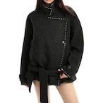asymmetry studs short coat / l0938