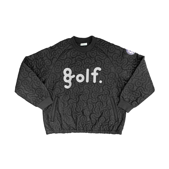 LOGO PATTERN QUILTING PULLOVER -CHARCOAL-